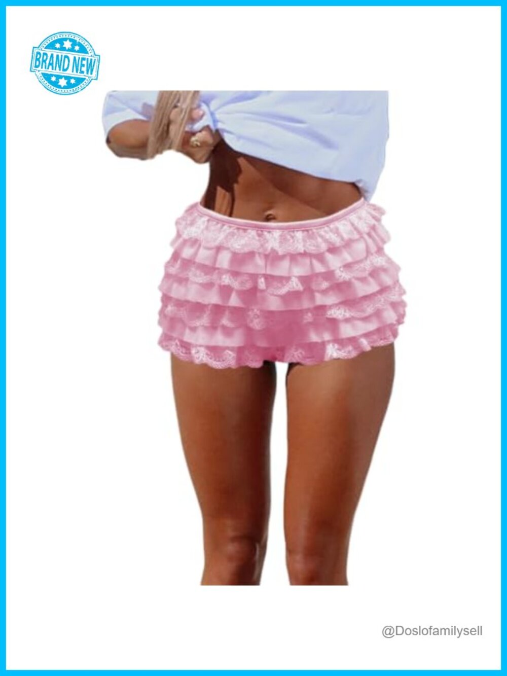 Y2K Lace Ruffle Shorts Lolita Bloomers Pettipants Cosplay Rave